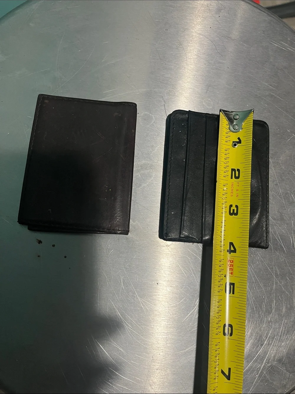 Wallet Men's Black Leather Bifold Wallet and Card Holder Set satin cowhide
